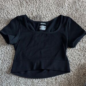 Wild Fable Black Ribbed Crop Top
